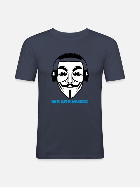 WE ARE MUSIC - Men's Slim Fit T-Shirt - navy
