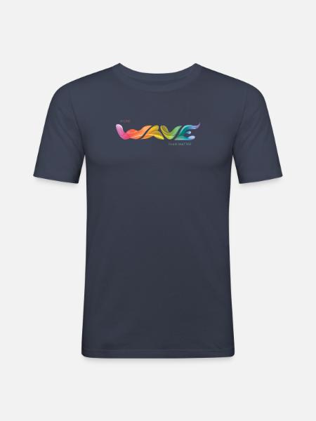 Mehr Welle als Materie - Männer Slim Fit T-Shirt - Navy