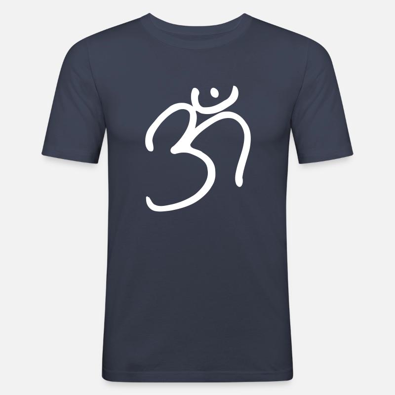 Om - Men's Slim Fit T-Shirt - navy