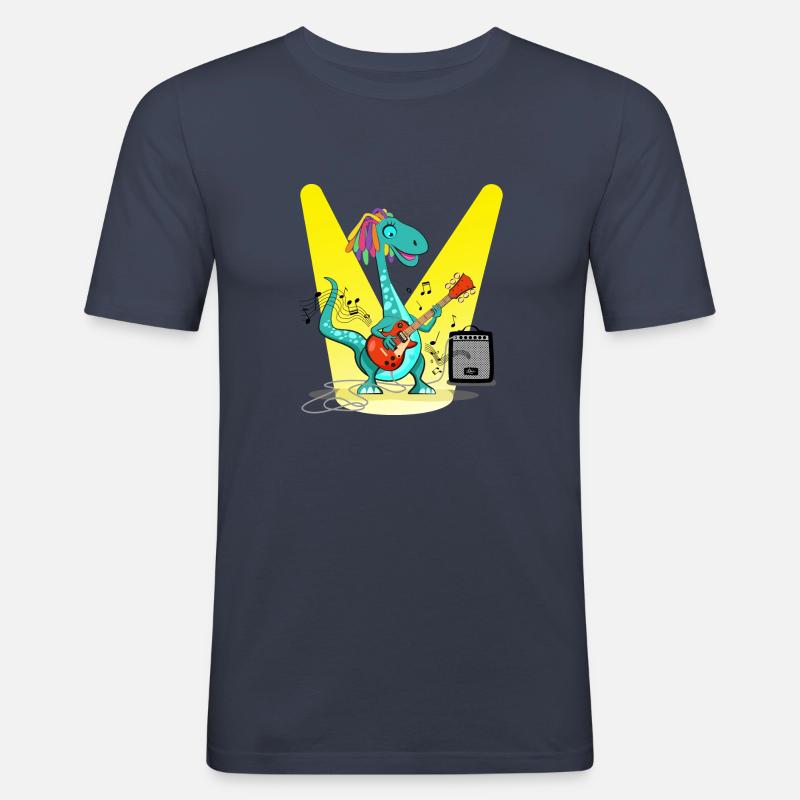 Dino Rasta Cool #2 - Männer Slim Fit T-Shirt - Navy
