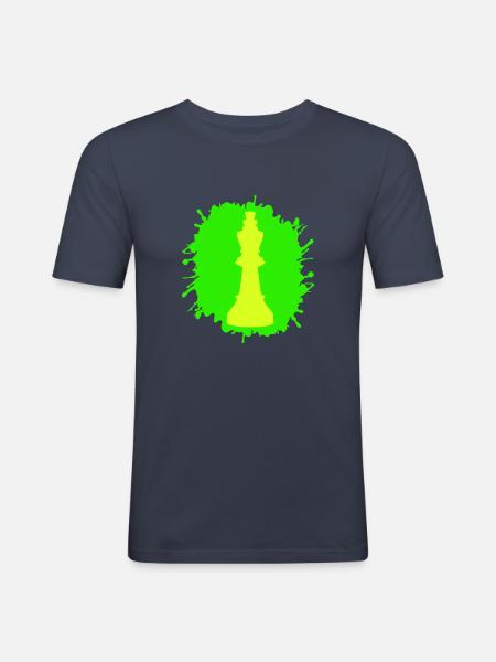 Splatter Chess King 1 - Men's Slim Fit T-Shirt - navy