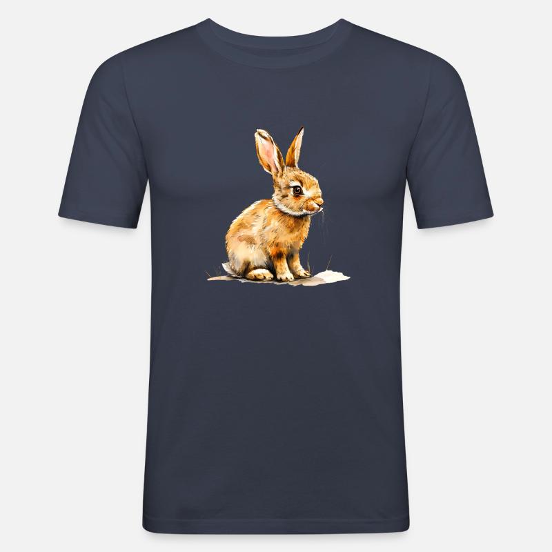 Feldhase oder Kaninchen? - Männer Slim Fit T-Shirt - Navy