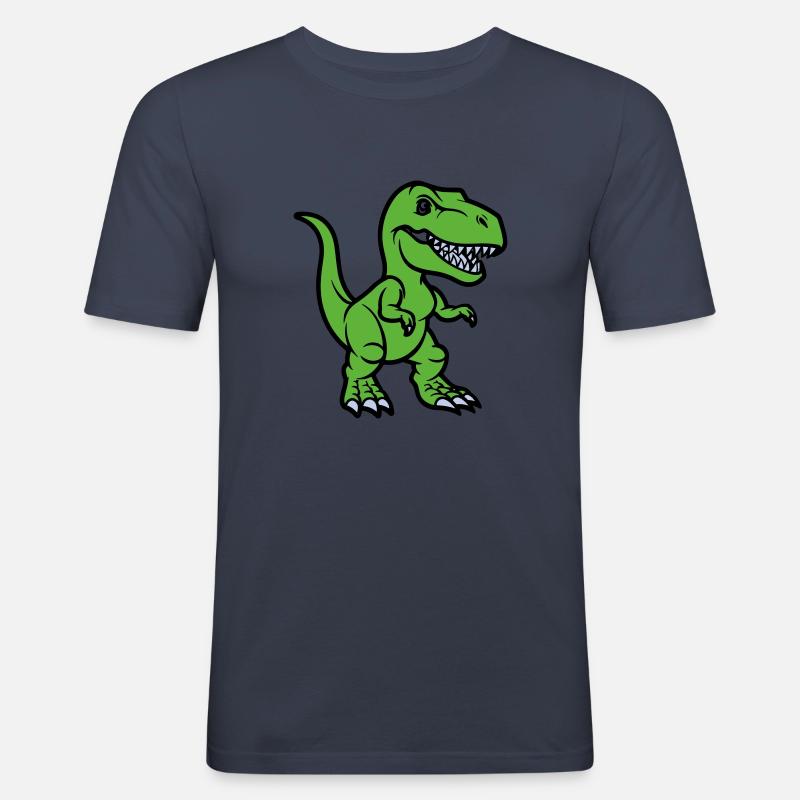 T Rex Comic dinosaurier - Männer Slim Fit T-Shirt - Navy