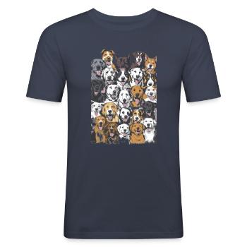 Hundefreund - Männer Slim Fit T-Shirt - Navy - Vorne - Nik (191cm)