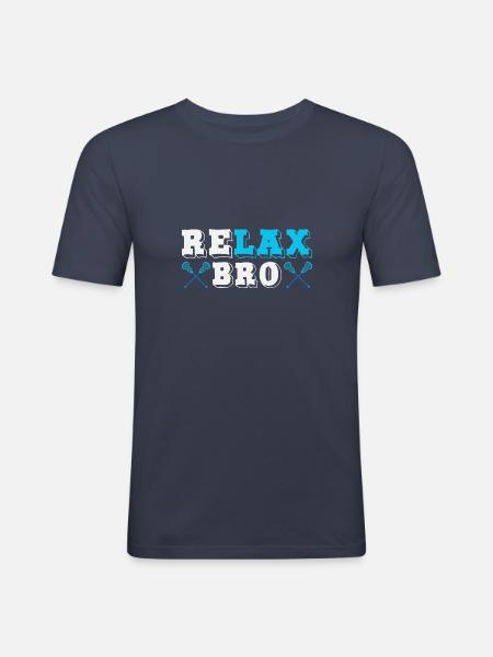 Realx Bro Lacrosse Player - Men's Slim Fit T-Shirt - navy