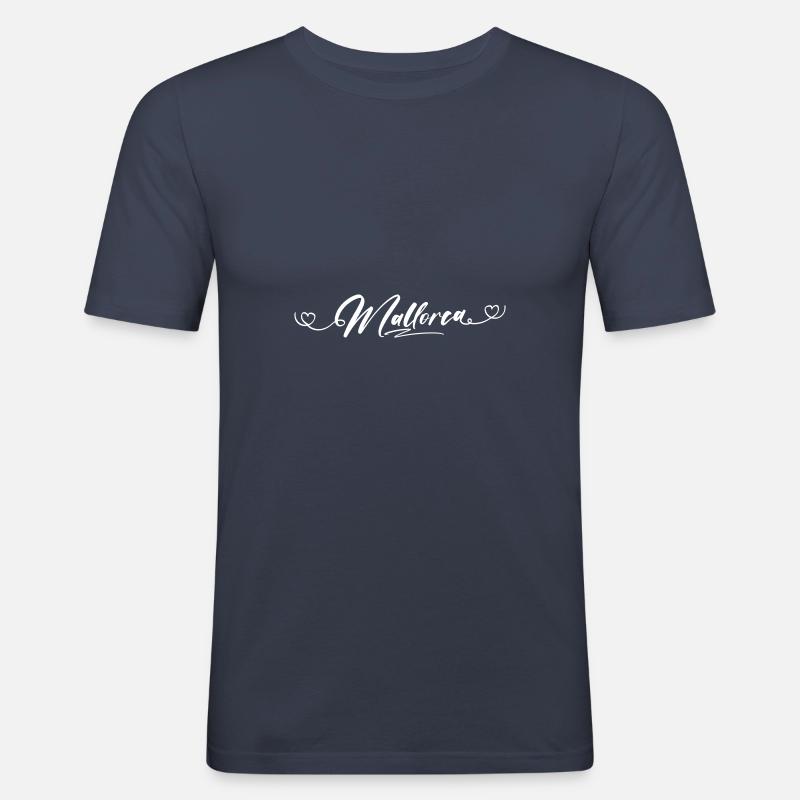 Mallorca Herz - Männer Slim Fit T-Shirt - Navy