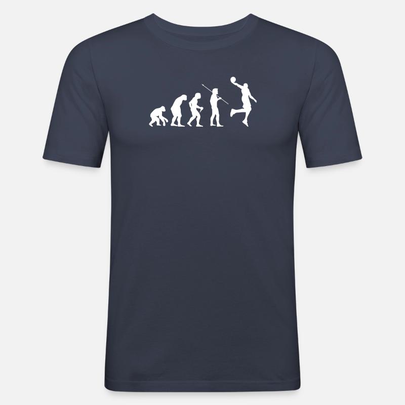 Basketball Evolution - Männer Slim Fit T-Shirt - Navy