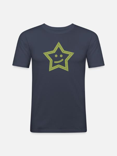 friendly yellow star - Men's Slim Fit T-Shirt - navy