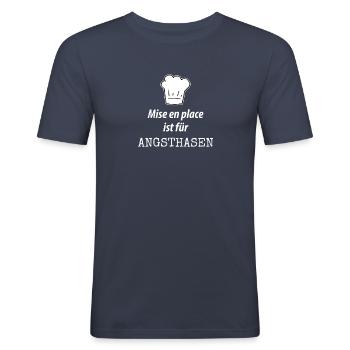 Koch Köchin Geschenk Gastronomie Spruch lustig - Männer Slim Fit T-Shirt - Navy - Vorne - Nik (191cm)