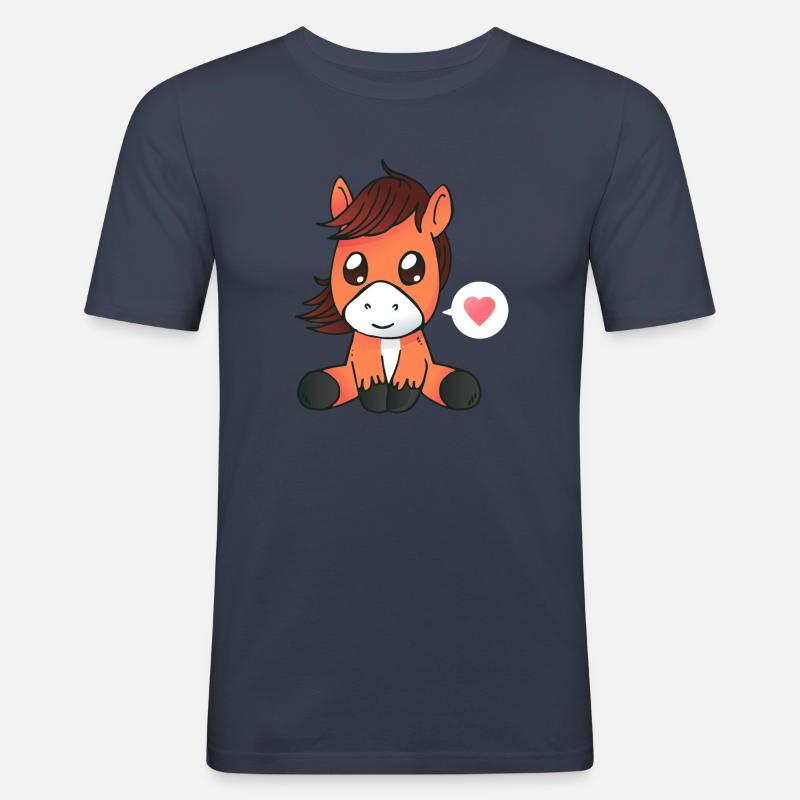 Pferd, Pferde, reiten, Geschenk, Geschenkidee - Männer Slim Fit T-Shirt - Navy