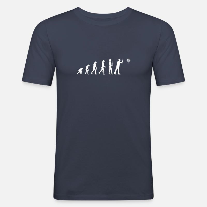 Darts Evolution Dartboard Dartpfeil Darten - Männer Slim Fit T-Shirt - Navy