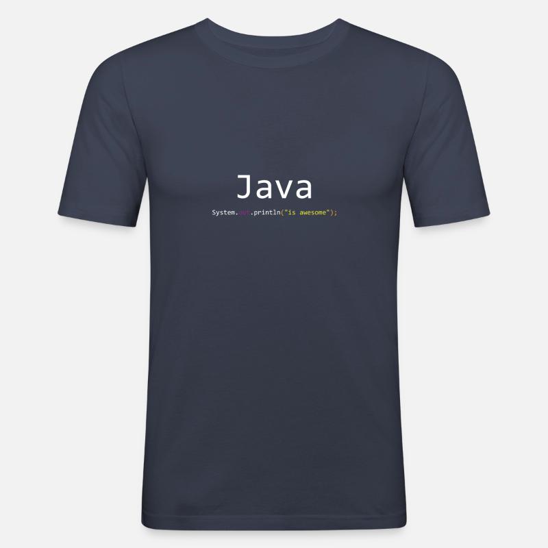 Java is awesome - Männer Slim Fit T-Shirt - Navy