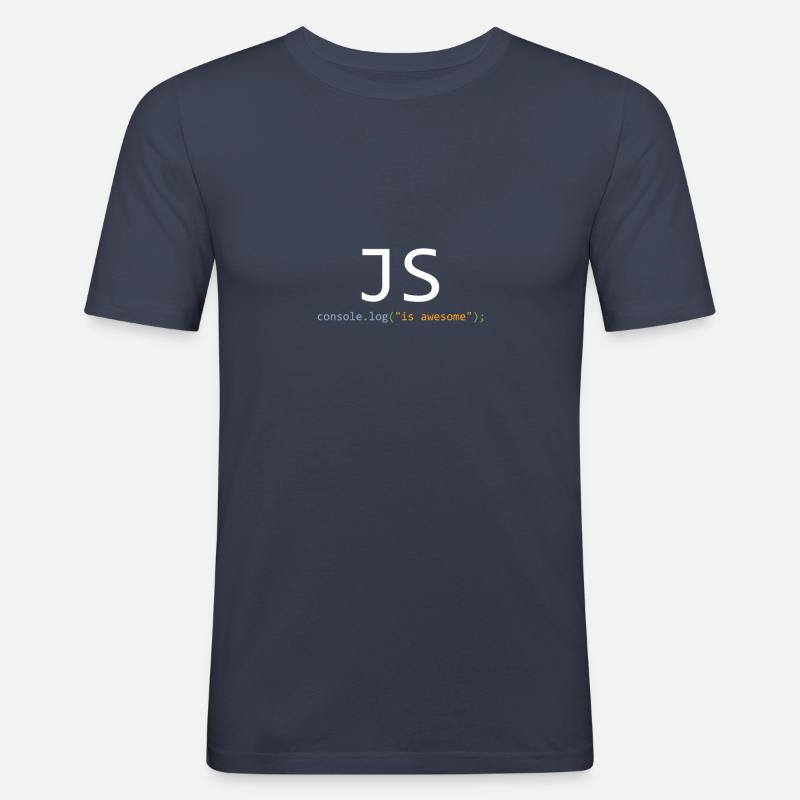 JavaScript is awesome - Men's Slim Fit T-Shirt - navy