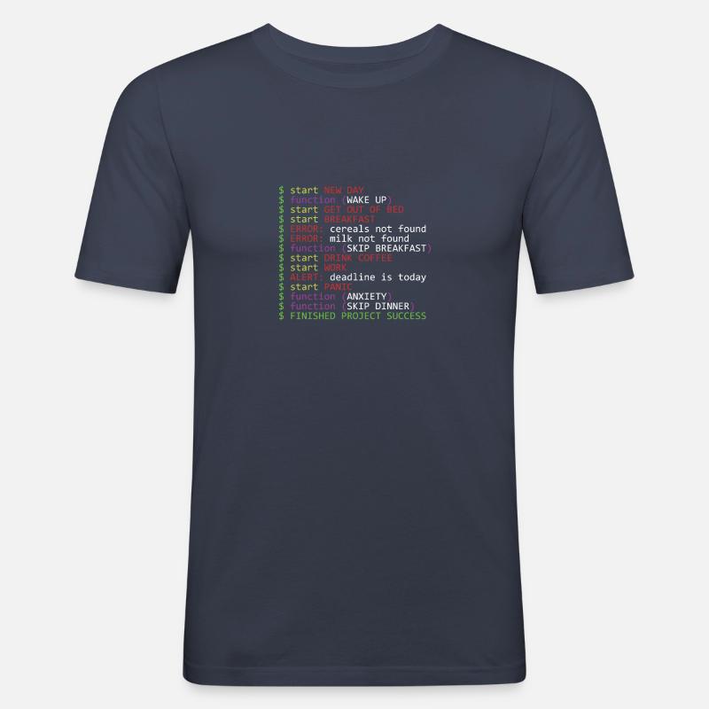 Monday Programmer - Männer Slim Fit T-Shirt - Navy