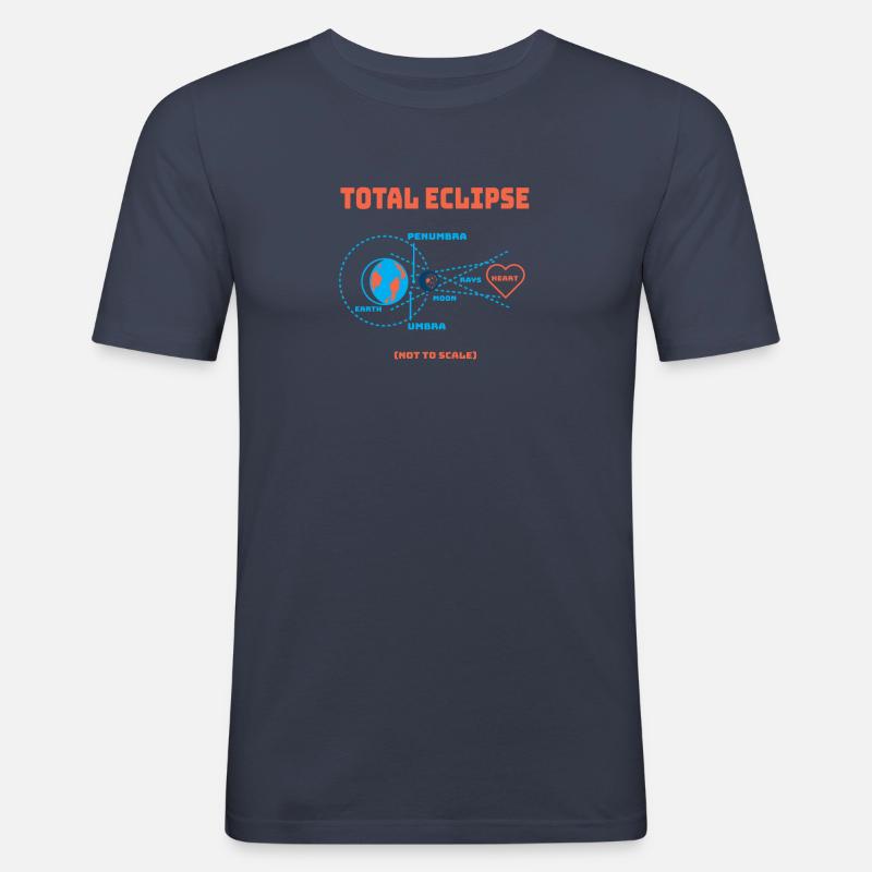 Total Eclipse Erde Mondfinsternis Sonnensystem - Männer Slim Fit T-Shirt - Navy