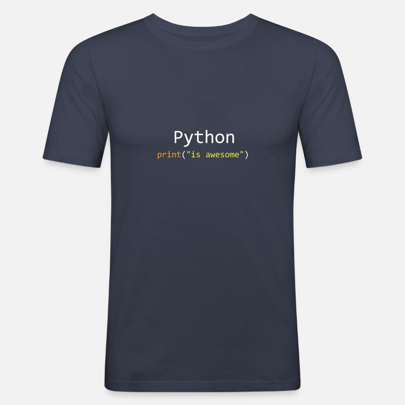 Python is awesome - Männer Slim Fit T-Shirt - Navy