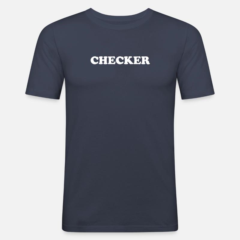 CHECKER - Männer Slim Fit T-Shirt - Navy
