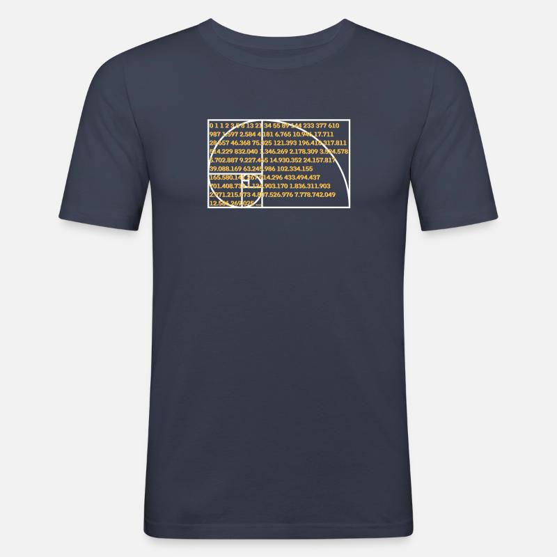 Fibonacci formula number sequence - Men's Slim Fit T-Shirt - navy