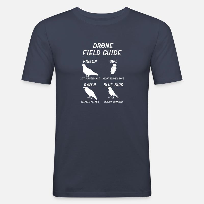 Funny Drone Guide - Männer Slim Fit T-Shirt - Navy