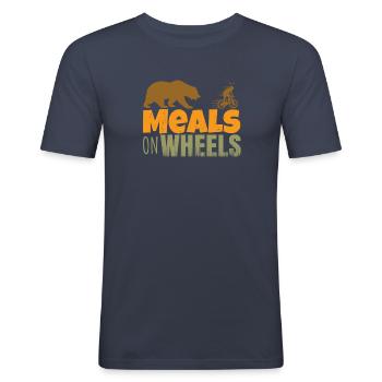 Bike-rider Meals on Wheels - Bicycle Rider Bike - Männer Slim Fit T-Shirt - Navy - Vorne - Nik (191cm)