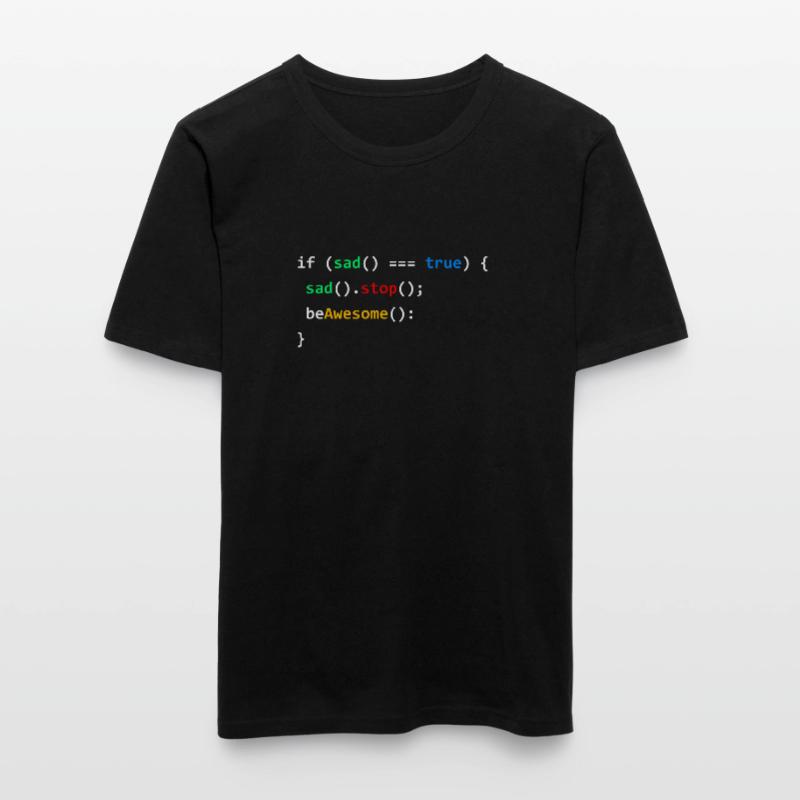 If Sad Be Awesome Programming Coding Nerd Gift Men's Slim Fit T-Shirt