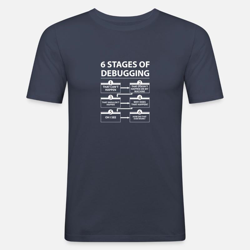 6 Debug-Phasen - Männer Slim Fit T-Shirt - Navy