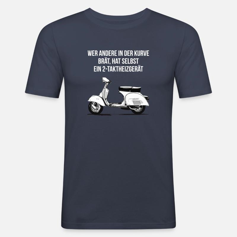 Motorroller - Männer Slim Fit T-Shirt - Navy