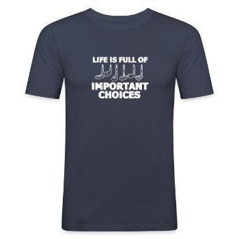 golf - Herre Slim Fit T-Shirt - marineblå - Foran - Nik (191cm)