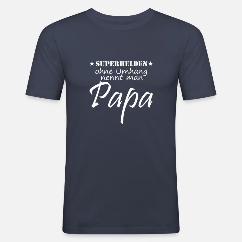 Superheld Papa Geschenkidee - Männer Slim Fit T-Shirt - Navy