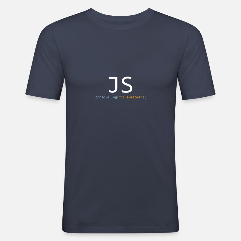 JavaScript is awesome - Men's Slim Fit T-Shirt - navy