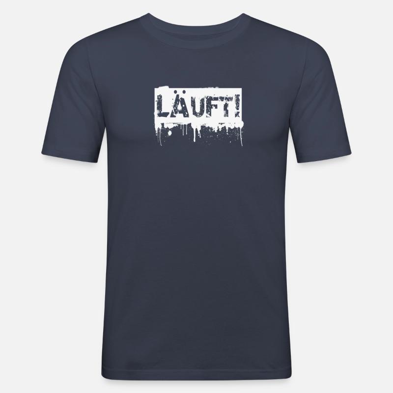 Laeuft - Männer Slim Fit T-Shirt - Navy