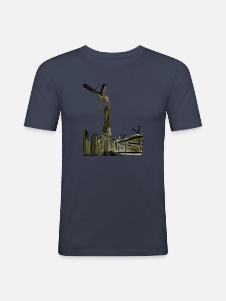 basketball lover psd3 - Men's Slim Fit T-Shirt - navy