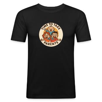 Parents bébé - T-shirt près du corps Homme - noir - Devant - Nik (191cm)