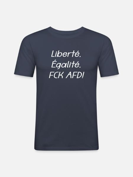 Freiheit - Männer Slim Fit T-Shirt - Navy