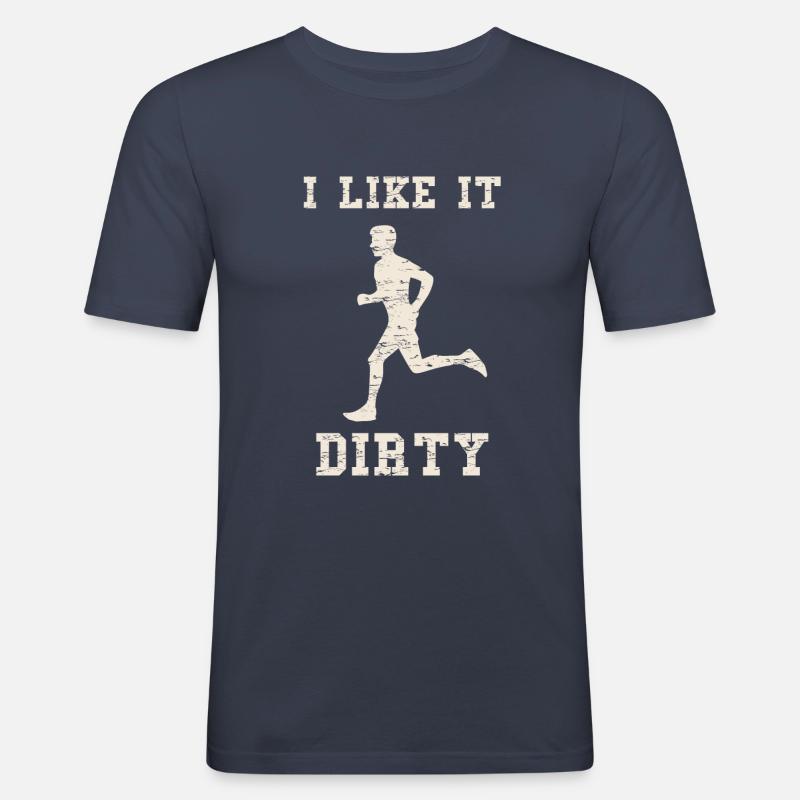 Course de boue course de boue course de boue - T-shirt près du corps Homme - bleu marine