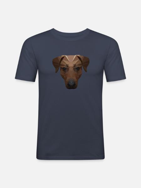 Polygon Hund - Männer Slim Fit T-Shirt - Navy