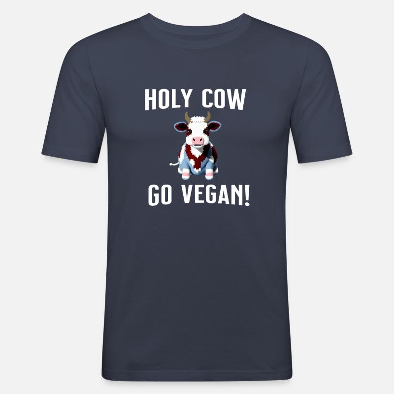 Holy cow - süße Kuh - Männer Slim Fit T-Shirt - Navy