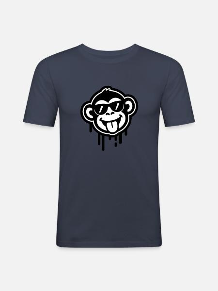 Monkey Cool Funny - Men's Slim Fit T-Shirt - navy