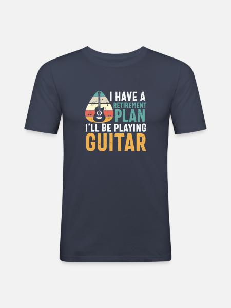My Retirement Plan Playing Guitar - Men's Slim Fit T-Shirt - navy