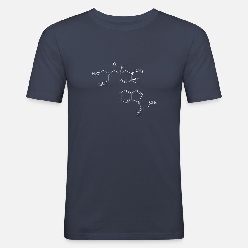 1P LSD Strukturformel - weiß - Männer Slim Fit T-Shirt - Navy