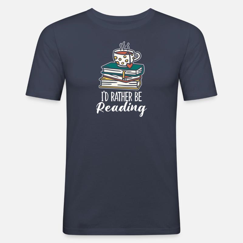 I'd Rather Be Reading - Männer Slim Fit T-Shirt - Navy
