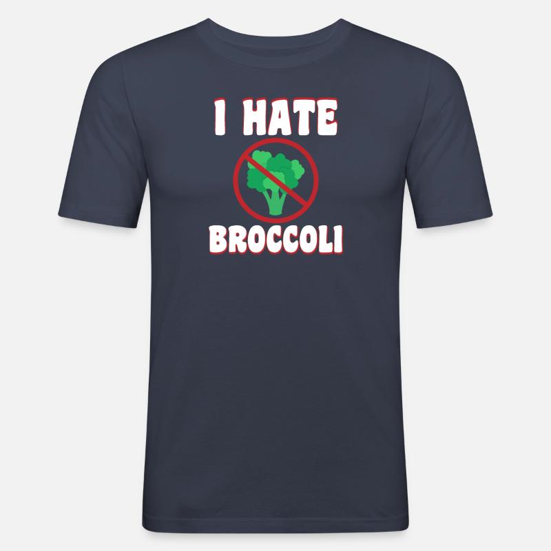 I Hate Broccoli - Männer Slim Fit T-Shirt - Navy