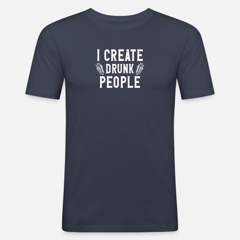 I Create Drunk People 2 - Männer Slim Fit T-Shirt - Navy