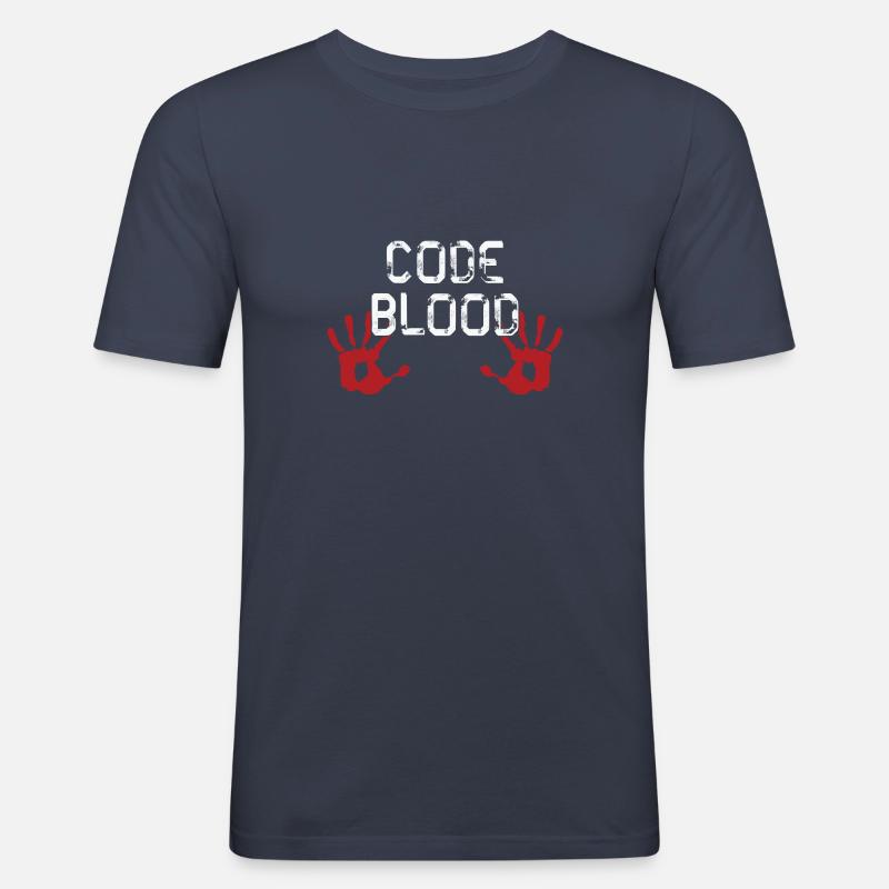Code Blood ProgramHands - Men's Slim Fit T-Shirt - navy