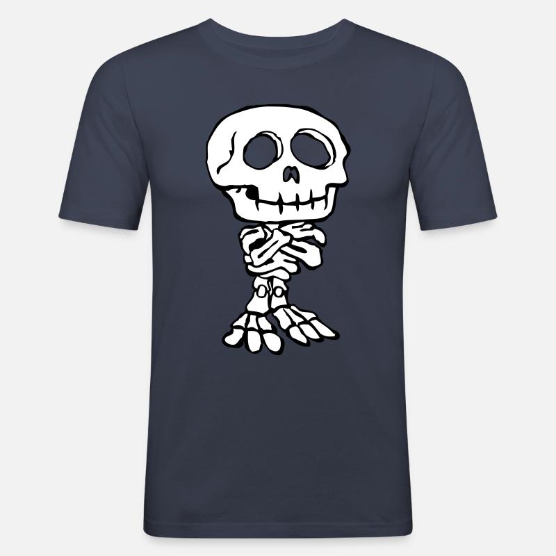 Funny Skelett 1 (2f) - Männer Slim Fit T-Shirt - Navy