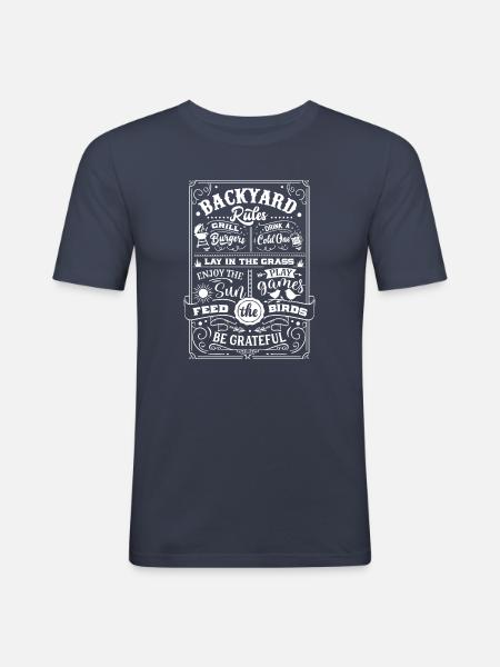 Backyard rules - Männer Slim Fit T-Shirt - Navy