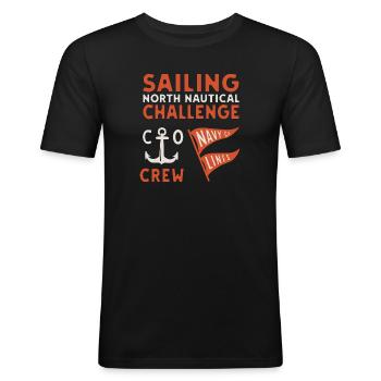 SAILING orang/blanc - T-shirt près du corps Homme - noir - Devant - Nik (191cm)