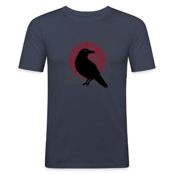 Rabe Nordische Mythologie Kelten Geschenk - Männer Slim Fit T-Shirt - Navy - Vorne - Nik (191cm)