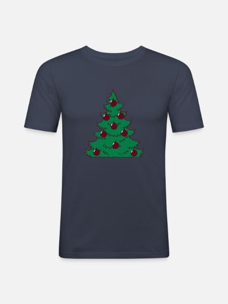 Weihnachtsbaum Weihnachten Weihnachtskugeln - Männer Slim Fit T-Shirt - Navy
