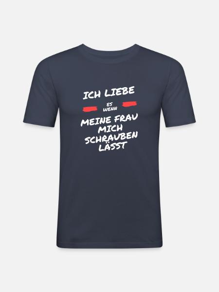 Liebes Geständnis - Männer Slim Fit T-Shirt - Navy